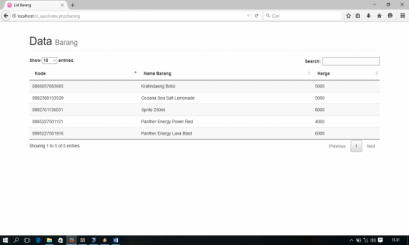  Meload data dari database dengan ajax dan datatable menggunakan codeigniter